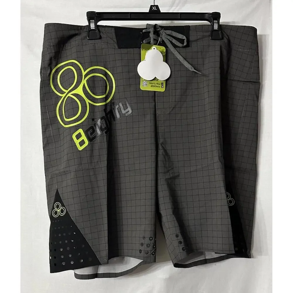 NWT 8eighty Hurricane Mens P-D880 Gray Board Shorts Swimming Trunks Size 36